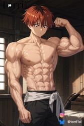 stark_(sousou_no_frieren), sousou_no_frieren, torri1, 1boy, abs