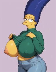 marge_simpson, 20th_century_studios, the_simpsons, 1girls, big_nipples