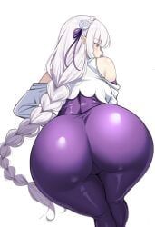 emilia_(re:zero), re:zero_kara_hajimeru_isekai_seikatsu, reia_76, 1girls, ass_focus