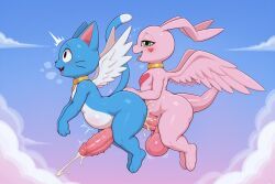 digimon_(species), happy_(fairy_tail), marineangemon, bandai_namco, digimon