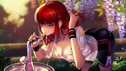 hell_girls, ass, bent_over, bike_shorts, blush