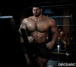 carlos_oliveira, chris_redfield, resident_evil, orcsarc, ass