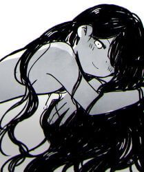 mari_(omori), omori, kokomi_(aniesuakkaman), 1girl, artistic_nude