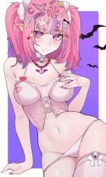 ironmouse, ironmouse_(decora_outfit), indie_virtual_youtuber, naya_moonfang, 1girl