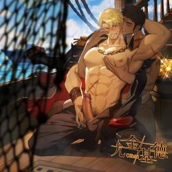 eugene_kidd, indie_virtual_youtuber, xuanlvclamp, 2boys, abs