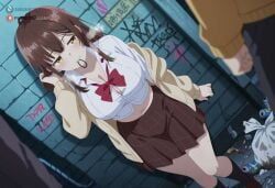 ogiwara_sayu, hige_wo_soru._soshite_joshikousei_wo_hirou., boobs, boobs_and_butt_pose, legs