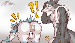 karollen_(zi_ran), zi_ran, ?!, abs, anthro