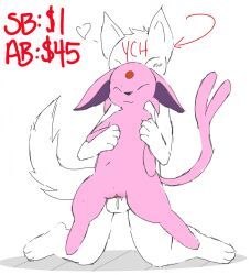 espeon, generation_2_pokemon, pokemon_(species), ych_(character), nintendo