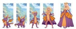 spyro_the_dragon, fokk3rs, cleavage, clothed, dragon
