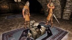 dunmer, skyrim, beheaded, beheading, bunny_ears