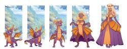 spyro_the_dragon, fokk3rs, blonde_hair, cleavage, clothed