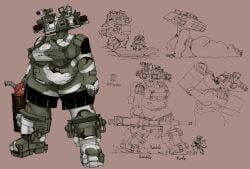 m1_abrams, drozhi, pterikon, armor, big_breasts