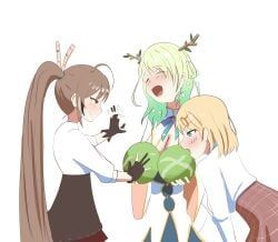 ceres_fauna, ceres_fauna_(1st_costume), nanashi_mumei, nanashi_mumei_(1st_costume), watson_amelia