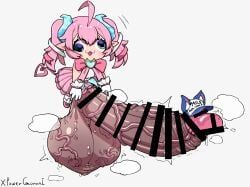 chibidoki, indie_virtual_youtuber, powergorani, :3d, ahoge