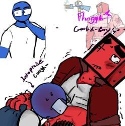 blu_(puzzleheads), rhett_(puzzleheads), puzzleheads, 2boys, blue_skin