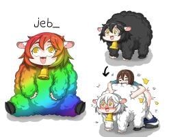 black_sheep_(minecraft), rainbow_sheep_(minecraft), sheep_(minecraft), minecraft, dr.bug