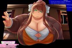 monika_(doki_doki_literature_club), doki_doki_literature_club, educabezon, 1girls, artist_name