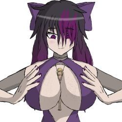 original_character, original_characters, original, 2girls, between_breasts