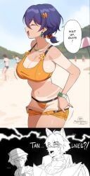 belle_(summer_skies)_(zenless_zone_zero), belle_(zenless_zone_zero), komano_manato, wise_(peaceful_waves)_(zenless_zone_zero), wise_(zenless_zone_zero)