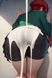 aizawa_tomo, tomo-chan_wa_onna_no_ko, 1girls, anal_juice, anus