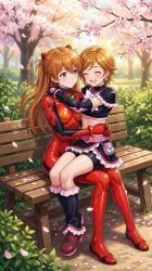 asuka_langley_sohryu, cure_black, misumi_nagisa, futari_wa_precure, neon_genesis_evangelion