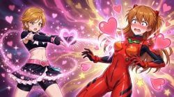 asuka_langley_sohryu, cure_black, misumi_nagisa, futari_wa_precure, neon_genesis_evangelion