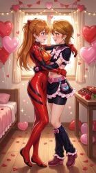 asuka_langley_sohryu, cure_black, misumi_nagisa, futari_wa_precure, neon_genesis_evangelion