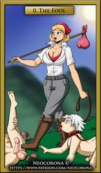 tarot, neocorona, 1girls, 2boys, boots