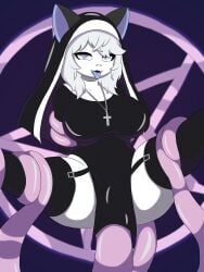 kaicitoelmapache, ahegao, anthro, blue_ears, blue_eyes