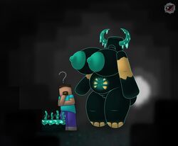 steve_(minecraft), warden_(minecraft), warden_woman_(minecraft), minecraft, s0rcius