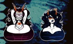 feferi_peixes, vriska_serket, homestuck, ykujo, 2girls