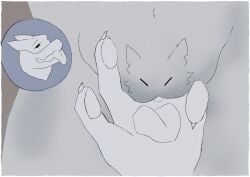 ails, 2_finger_fingering, ahegao, anthro, bone