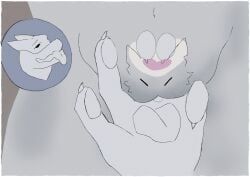 ails, 2_finger_fingering, ahegao, anthro, bone