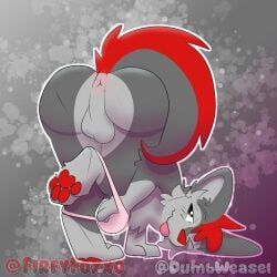 anthro, anus, balls, bent_over, brown_eyes