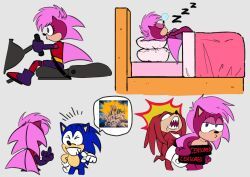 knuckles_the_echidna, omega_shenron, sonia_the_hedgehog, sonic_the_hedgehog, vegeta