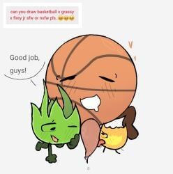 basketball_(bfdi), firey_jr., grassy_(bfdi), battle_for_dream_island, battle_for_dream_island_again