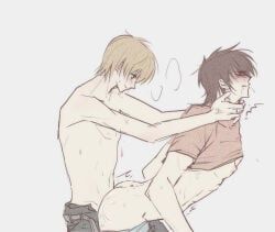 hijikata_toshiro, okita_sougo, gintama, 2boys, anal