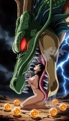 shenron, dragon_ball, bolts, clouds, desert