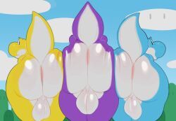 cyan_yoshi, purple_yoshi, yellow_yoshi, yoshi, mario_(series)