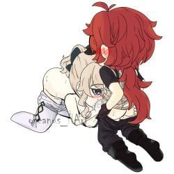 diluc_(genshin_impact), jean_gunnhildr, genshin_impact, 1boy, 1girls