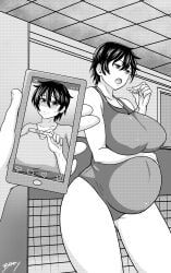 onlyboney, 1girls, belly, big_belly, big_breasts