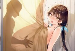 original_character, original, ahegao, bathroom, behind_curtain