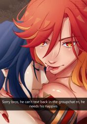 capitano_(genshin_impact), mavuika_(genshin_impact), genshin_impact, 1boy, 1girl