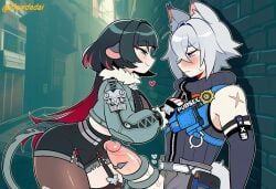 jane_doe_(zenless_zone_zero), seth_lowell, zenless_zone_zero, dlewdedai, 1boy