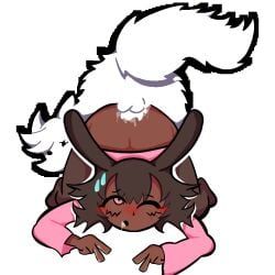 kiwiquest, deltarune, 1girls, bent_over, blush