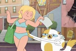 cake_the_cat, fionna_the_human_girl, adventure_time:_fionna_&_cake, 1girls, blonde_hair