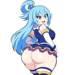 aqua_(konosuba), kono_subarashii_sekai_ni_shukufuku_wo!, alxdraws, 1girls, ass