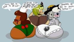 cocoa_cookie, green_tea_mousse_cookie, truffle_cookie, cookie_run, 3girls