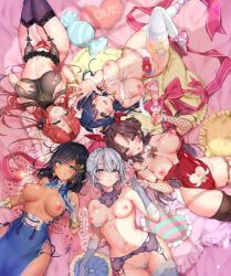 comic_x-eros, original, morishima_kon, 5girls, :d