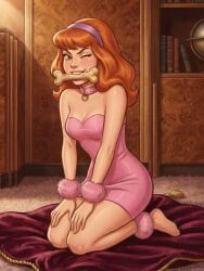 daphne_blake, scooby-doo, 1girls, ankle_cuffs, bone